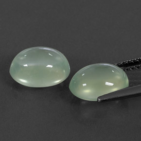 Gemas de prehnita verde natural de 4,71 ct, corte óvalo, transparente