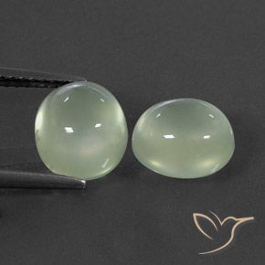 5.39ctw Natural Medium Green  Prehnite, Ovalada, Transparente / Translúcido