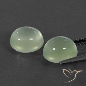 Gemas de Prehnite Medium Green  natural de 5.39 ct, Ovalada, Transparente / Translúcido