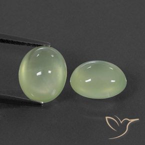 5.16ctw Natural Pale Pear Green  Prehnite, Ovalada, Transparente / Translúcido