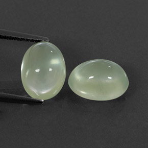 Gemas de prehnita verde natural de  ct, transparente, transparente / translúcido