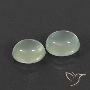 Gemas de Prehnite Verde claro natural de 4.03 ct, Ovalada, Transparente / Translúcido