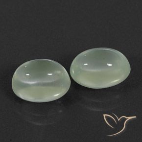 Gemas de Prehnite Light Green  natural de 4.75 ct, Ovalada, Transparente / Translúcido