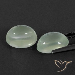 Gemas de Prehnite Light Green  natural de 4.75 ct, Ovalada, Transparente / Translúcido