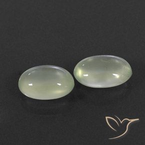 Gemas de Prehnite Pale Green  natural de 3.52 ct, Ovalada, Transparente / Translúcido