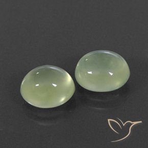 Gemas de Prehnite Pale Green  natural de 4.87 ct, Ovalada, Transparente / Translúcido