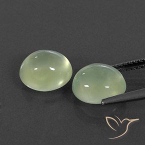 Gemas de Prehnite Pale Green  natural de 4.87 ct, Ovalada, Transparente / Translúcido