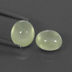 Gemas de prehnita verde natural de  ct, transparente, transparente / translúcido