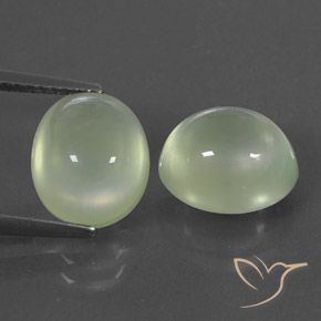 7.78ctw Natural Light Green  Prehnite, Ovalada, Transparente / Translúcido