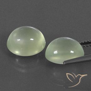 Gemas de Prehnite Light Green  natural de 7.78 ct, Ovalada, Transparente / Translúcido
