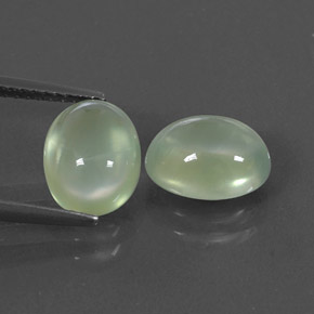 Gemas de prehnita verde natural de 4,90 ct, transparente, transparente / translúcido