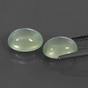 Gemas de prehnita verde natural de 4,90 ct, transparente, transparente / translúcido