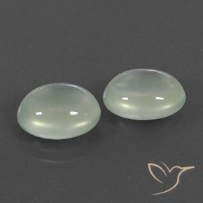 Gemas de Prehnite Light Hazel Green    natural de 6.48 ct, Ovalada, Transparente / Translúcido