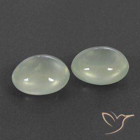 Gemas de Prehnite Olive Green  natural de 5.53 ct, Ovalada, Transparente / Translúcido