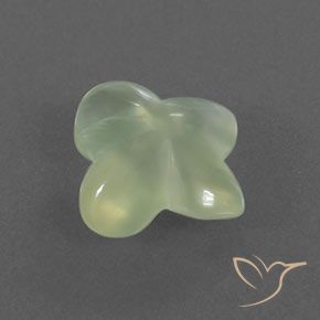 Prehnite Pale Green  natural de 3.40 ct, Corte Flor, Transparente / Translúcido