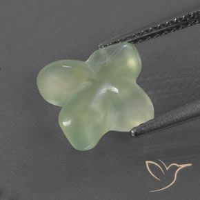Prehnite Pale Green  natural de 3.40 ct, Corte Flor, Transparente / Translúcido