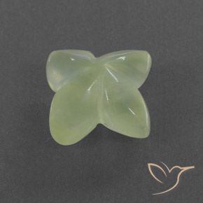 Prehnite Pale Green  natural de 5.43 ct, Corte Flor, Transparente / Translúcido