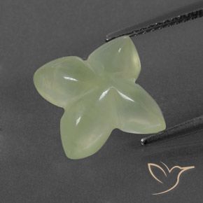 Prehnite Pale Green  natural de 5.43 ct, Corte Flor, Transparente / Translúcido