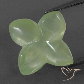 Prehnite Yellow Green  natural de 9.49 ct, Corte Flor, Transparente / Translúcido