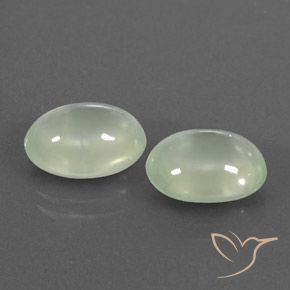 Gemas de Prehnite Verde grisáceo natural de 7.47 ct, Ovalada, Transparente