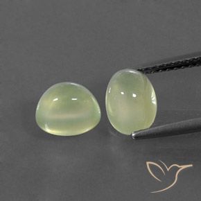 3.71ctw Natural Verde grisáceo Prehnite, Ovalada, Transparente / Translúcido