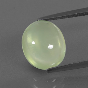 Prehnita verde natural de 3,53 ct, corte óvalo, transparente