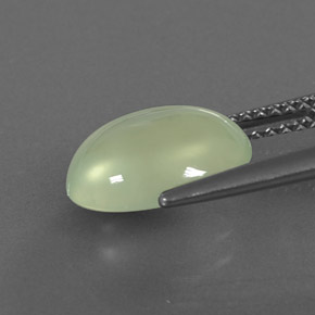 Prehnita verde natural de 3,53 ct, corte óvalo, transparente