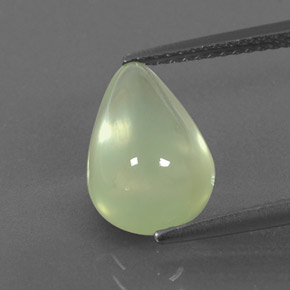 Prehnita verde natural de 3,60 ct, en forma de pera, transparente