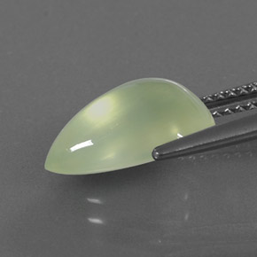 Prehnita verde natural de 3,60 ct, en forma de pera, transparente