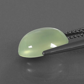 Prehnita verde natural de 3,91 ct, corte óvalo, transparente