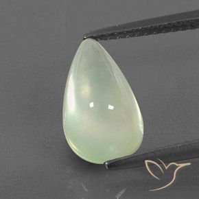 3.36ct Natural Verde pera pálido Prehnite, En forma de pera, Transparente