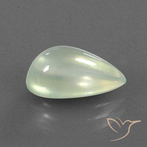 Prehnite Verde pera pálido natural de 3.36 ct, En forma de pera, Transparente