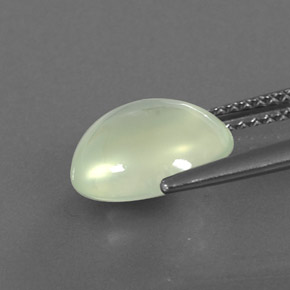Prehnita verde natural de 3,53 ct, corte óvalo, transparente