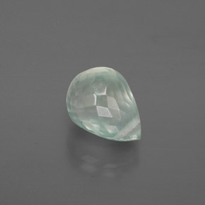 Prehnita verde natural de 1,73 ct, briolette, transparente