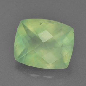 Prehnita verde natural de 5,31 ct, corte cojín, translúcido