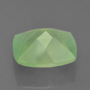 Prehnita verde natural de 5,31 ct, corte cojín, translúcido