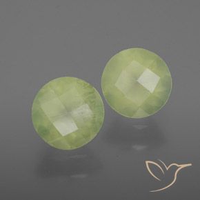 Gemas de prehnita verde natural de 3,76 ct, transparente, transparente / translúcido