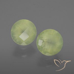 Gemas de prehnita verde natural de 3,76 ct, transparente, transparente / translúcido