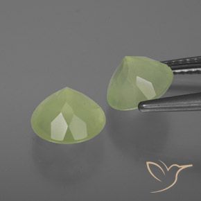 Gemas de prehnita verde natural de 3,76 ct, transparente, transparente / translúcido