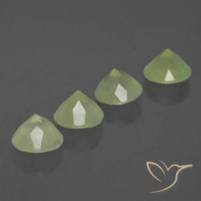 Gemas de Prehnite Verde amarillo natural de 7.57 ct, Redondo, Transparente / Translúcido
