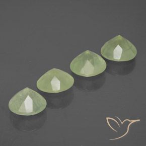 Gemas de Prehnite Verde pera pálido natural de 7.08 ct, Redondo, Transparente / Translúcido
