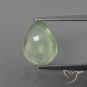 2.50ct Natural Verde lima pálido Prehnite, En forma de pera, Transparente