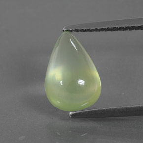 Prehnita verde natural de 2,92 ct, en forma de pera, transparente
