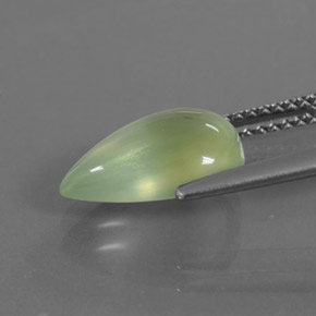 Prehnita verde natural de 2,92 ct, en forma de pera, transparente