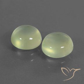 Gemas de Prehnite Verde medio natural de 3.35 ct, Redondo, Transparente