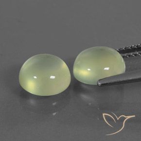 Gemas de Prehnite Verde medio natural de 3.35 ct, Redondo, Transparente