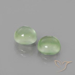 Gemas de Prehnite Verde pera pálido natural de 3.71 ct, Redondo, Transparente