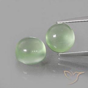 5.68ctw Natural Verde muy claro Prehnite, Redondo, Transparente