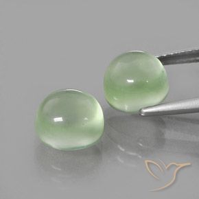 Gemas de Prehnite Verde muy claro natural de 5.68 ct, Redondo, Transparente