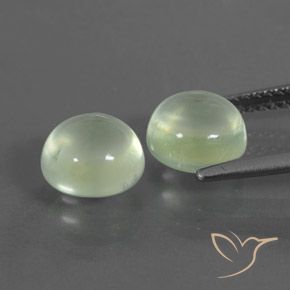 Gemas de Prehnite Verde pera pálido natural de 4.36 ct, Redondo, Transparente